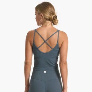 Vuori Rib Crop Tank - Pool Blue - NWOT